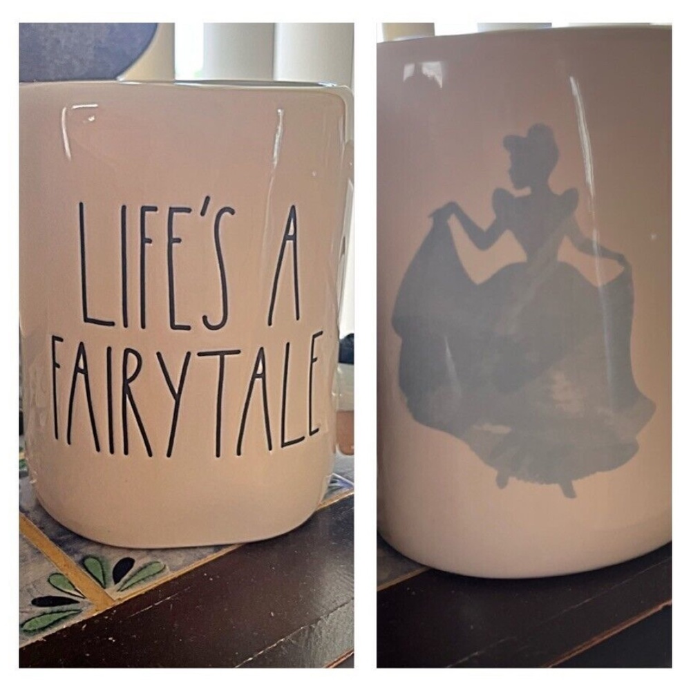 RAE DUNN Princess Collection, Cinderella, "LIFE'S A FAIRYTALE" Double-Sided Mug